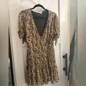 Floral V-Neck wrap Dress
